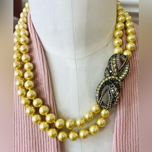 Heidi Daus 🆕 “Knot Now” Offset, Asymmetrical Art Deco style necklace